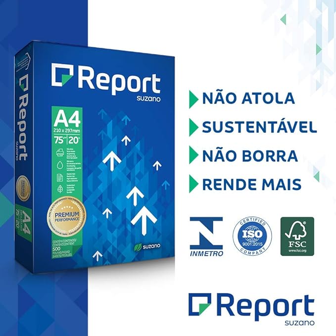 Papel Sulfite Report A4 Branco 75g 500 folhas